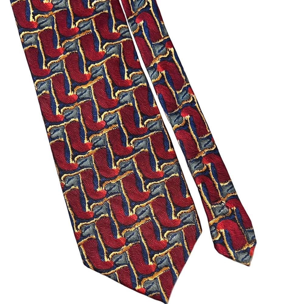 Vintage J. Garcia Red and Blue Patterned Men's Tie 59”